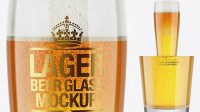 1963+ Willi Becher Glass With Lager Beer PSD Mockup Free PSD