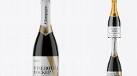 1964+ Dark Glass Champagne Bottle PSD Mockup Front View PSD Free Download