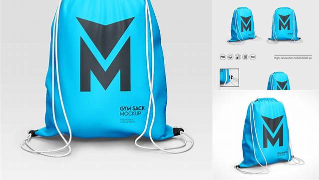 1966+ Gym Sack PSD Mockup Front View Free PSD Mockup Resource