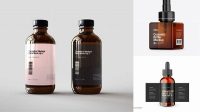 1967+ Amber Cosmetic Bottle PSD Mockup Half Side View Smart Design Template Free