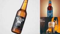 1972+ Clear Glass Beer Bottle with Handle PSD Mockup Free Editable Photoshop Template