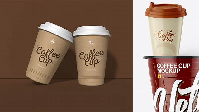 1974+ Glossy Coffee Cup PSD Mockup Front View Free Professional PSD Download