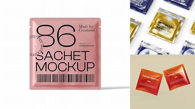 1975+ Box with 18 Sachets PSD Mockup Elegant and Stylish Mockup