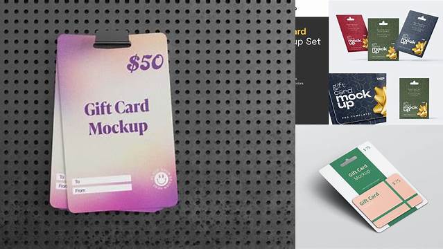 1976+ Gift Card Mockup Smart PNG Image