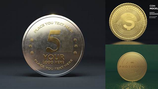 1977+ Gold Coin Mockup Free Download Modern Design PSD