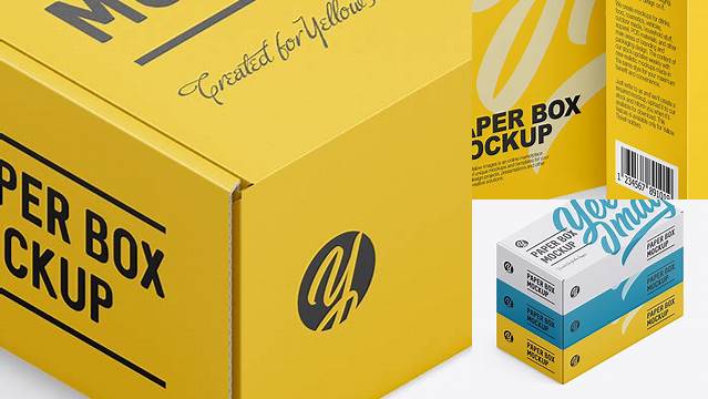 1977+ Two Matte Paper Boxes PSD Mockup High-Quality Design Free PSD