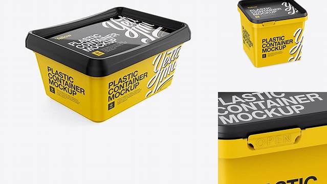 1982+ Glossy Butter Tub PSD Mockup Halfside View High-Angle Shot Creative Free Photoshop Template