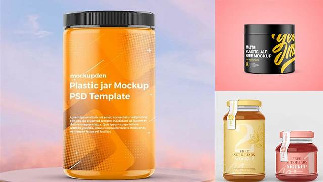 1982+ Matte Jar PSD Mockup Smart Object PSD Free Resource