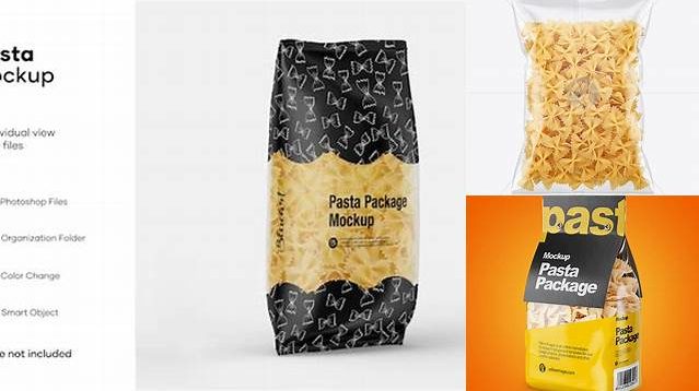 1984+ Farfalle Pasta Bag PSD Mockup Download Customizable PSD