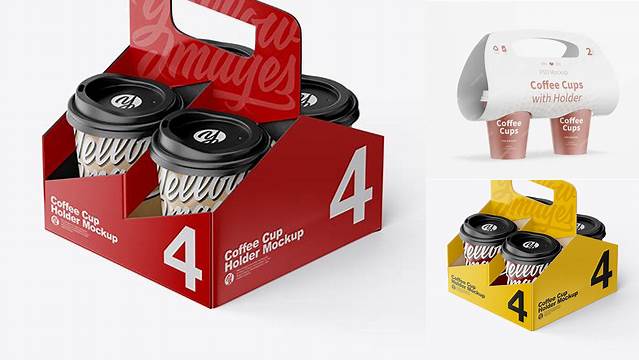 1986+ Matte Coffee Cup Holder PSD Mockup High-Quality Creative PSD