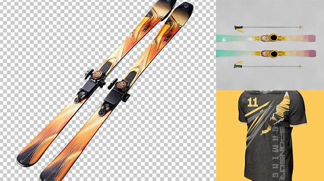 1988+ Ski PSD Mockup Half Side View Fully Editable Photoshop PSD Free Download