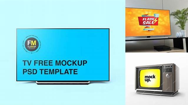 1991+ TV PSD Mockup Half Side View For Free Download