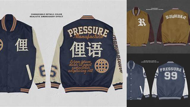 1992+ Varsity Jacket Mockup High Resolution