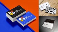 1994+ Business Cards PSD Mockup Half Side View Editable and Customizable PSD