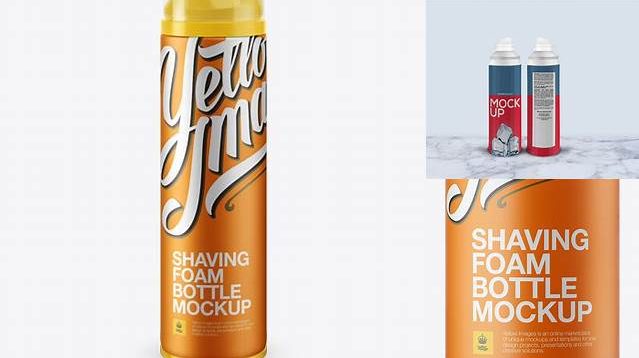 1996+ Matte Shaving Foam Bottle PSD Mockup For Free Download