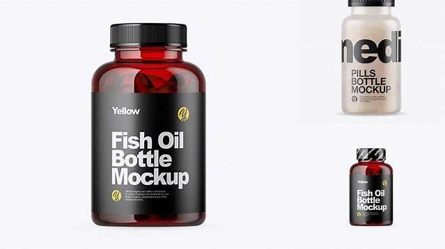 2001+ Matte Fish Oil Bottle PSD Mockup Creative Layered Mockup Freebie