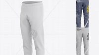 2001+ Men's Heather Cuffed Sweatpants Front View Creative Design Mockup