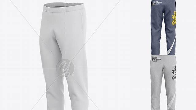 2001+ Men's Heather Cuffed Sweatpants Front View Creative Design Mockup