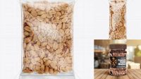 2002+ Clear Plastic Pack with Peanuts PSD Mockup Creative High-Resolution PSD Freebie