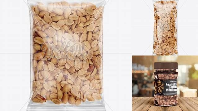 2002+ Clear Plastic Pack with Peanuts PSD Mockup Creative High-Resolution PSD Freebie