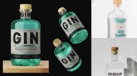 2003+ Free Gin Bottle Mockup Digital Download