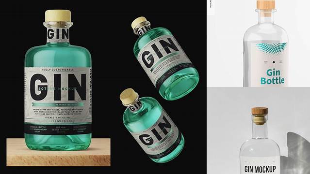 2003+ Free Gin Bottle Mockup Digital Download