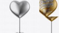 2004+ Metallic Heart Shape Stand Front View Professional Quality PSD Freebie