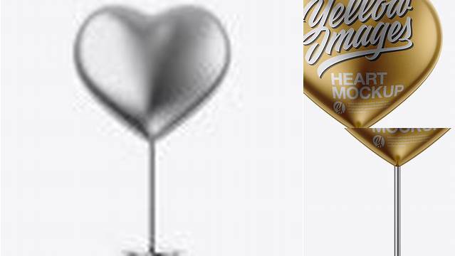 2004+ Metallic Heart Shape Stand Front View Professional Quality PSD Freebie