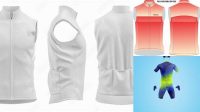 2007+ Men’s Cycling Vest PSD Mockup Back View Creative Layered Design File