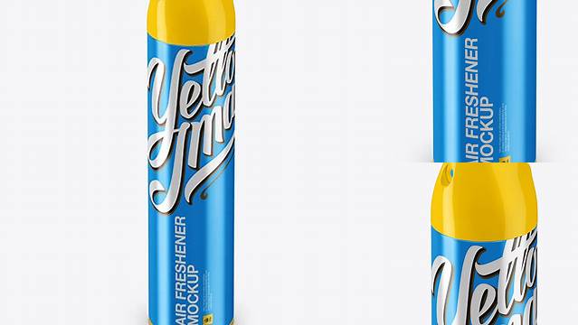 2008+ Glossy Metallic Air Freshener Bottle PSD Mockup High-Quality Editable PSD