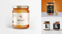 2009+ Glass Jar with Clear Honey PSD Mockup Download Professional PSD