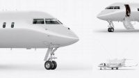 201+ Bombardier Global 5000 Halfside view Advanced Photoshop Template