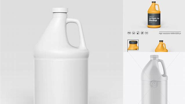 2010+ 64oz Plastic Jug PSD Mockup Download Now Free PSD Template