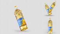 2010+ Sunflower Oil Bottle PSD Mockup Editable Photoshop Free Mockup