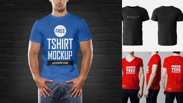 2011+ Men's T-shirt PSD Mockup Front View Free Professional PSD Download