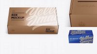 2012+ Metallic Carton Box PSD Mockup Front View high-angle shot Download Free