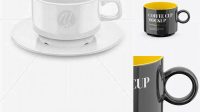 2019+ Glossy Cup PSD Mockup High-Angle Shot Easy-to-Edit Photoshop Freebie