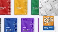 202+ Box With Matte Sachets PSD Mockup High-Quality Digital Mockup Resource