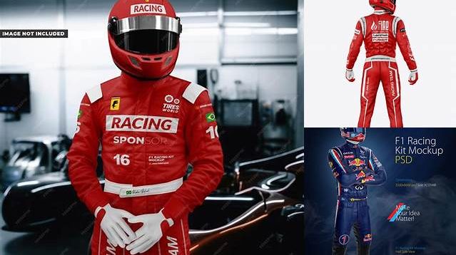 2023+ F1 Racing Kit PSD Mockup Back View Modern and Unique Freebie PSD