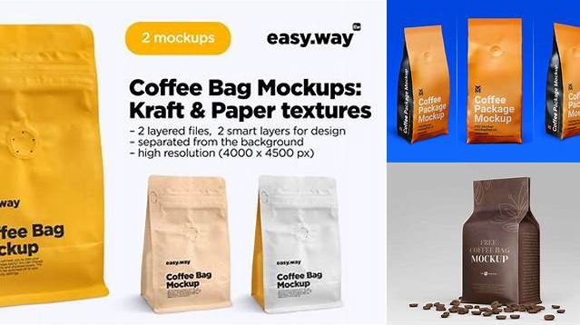 2027+ Kraft Coffee Bag PSD Mockup Front View Free PSD