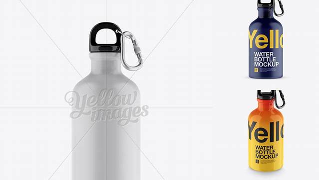 203+ 330ml Matte Sport Bottle With Carabiner PSD Mockup High-Angle Shot PSD for Creative Projects