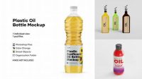 2034+ Glossy Plastic Oil Bottle PSD Mockup High-End Layered Mockup Free