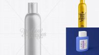 2037+ White Plastic Cosmetic Bottle with Lid 200 ml Fully Customizable Mockup PSD Free