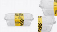 2038+ Plastic Clear Container PSD Mockup Front View High Angle Shot High-Resolution PSD Download