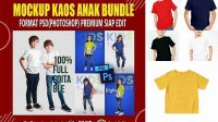 204+ Mockup Kaos Anak Psd Editable PSD File