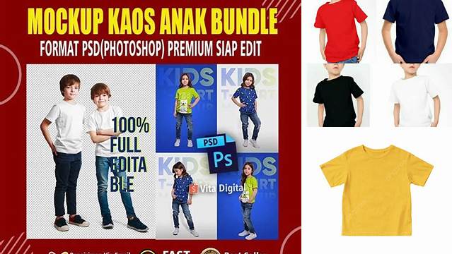 204+ Mockup Kaos Anak Psd Editable PSD File