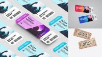 2046+ Two Textured Paper Tickets PSD Mockup Free Graphic Design Resource