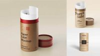 2050+ Glossy Paper Tube PSD Mockup Front View Download Premium PSD Resource