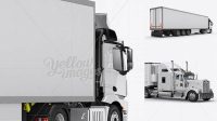 2051+ Refrigerator Truck HQ PSD Mockup Back Half Side View Versatile and Elegant PSD File