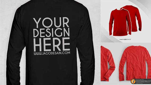 2052+ Mockup Kaos Lengan Panjang Depan Belakang Cdr PSD Download